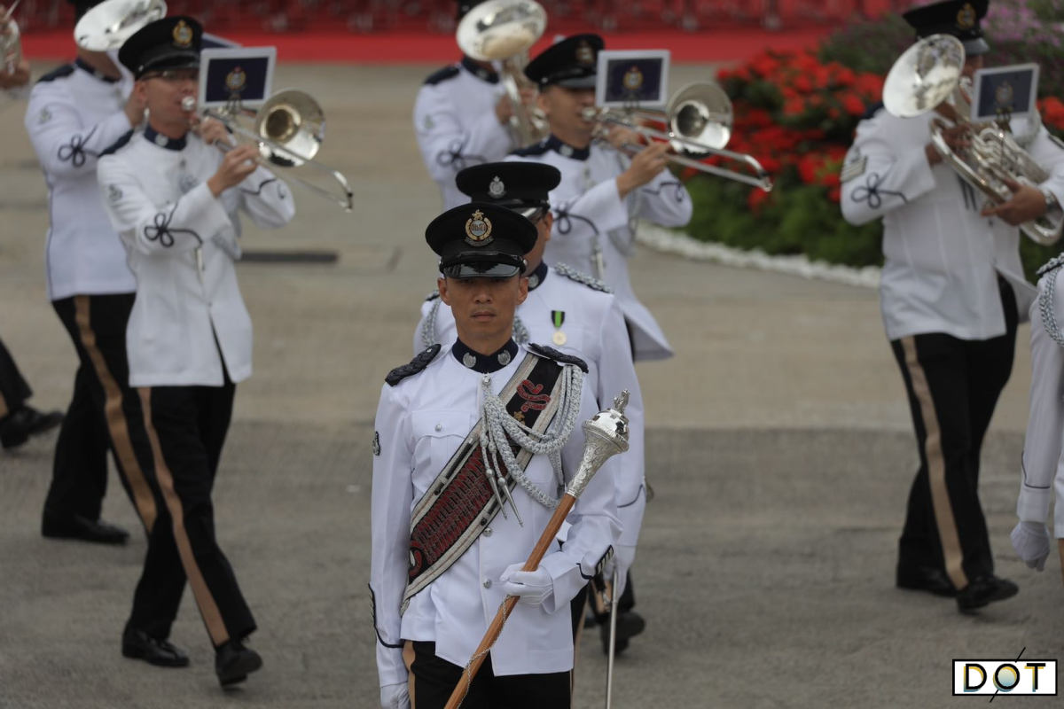 The HK government held a flag-raising ceremony and a grand reception Thursday  (Oct.1) to celebrate the 71st anniversary of the founding of the People's Republic of China. (DotDotNews)