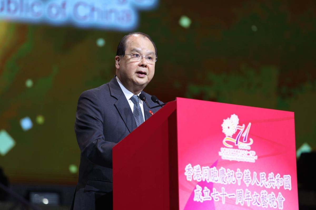 香港特別行政區署理行政長官張建宗致辭。（點新聞記者攝）