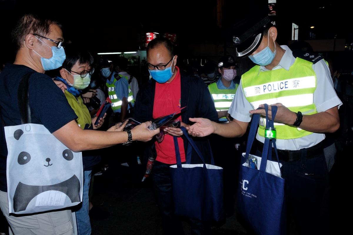 警方在現場加強執法。（點新聞記者 麥鈞傑攝）