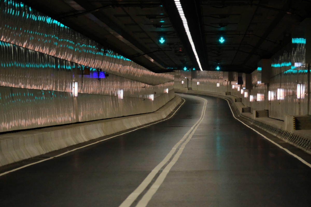 屯赤北面連接路全長5.5公里，其中有5公里都是海底隧道，採用雙線雙程行車。（點新聞記者麥鈞傑攝）