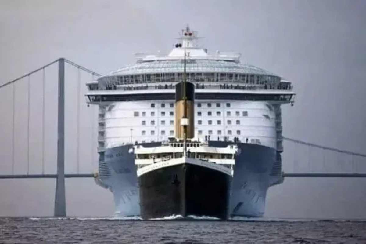 The Titanic is remembered as a huge thing, but it has become tiny in front of modern cruise ships after all these years. (Internet)