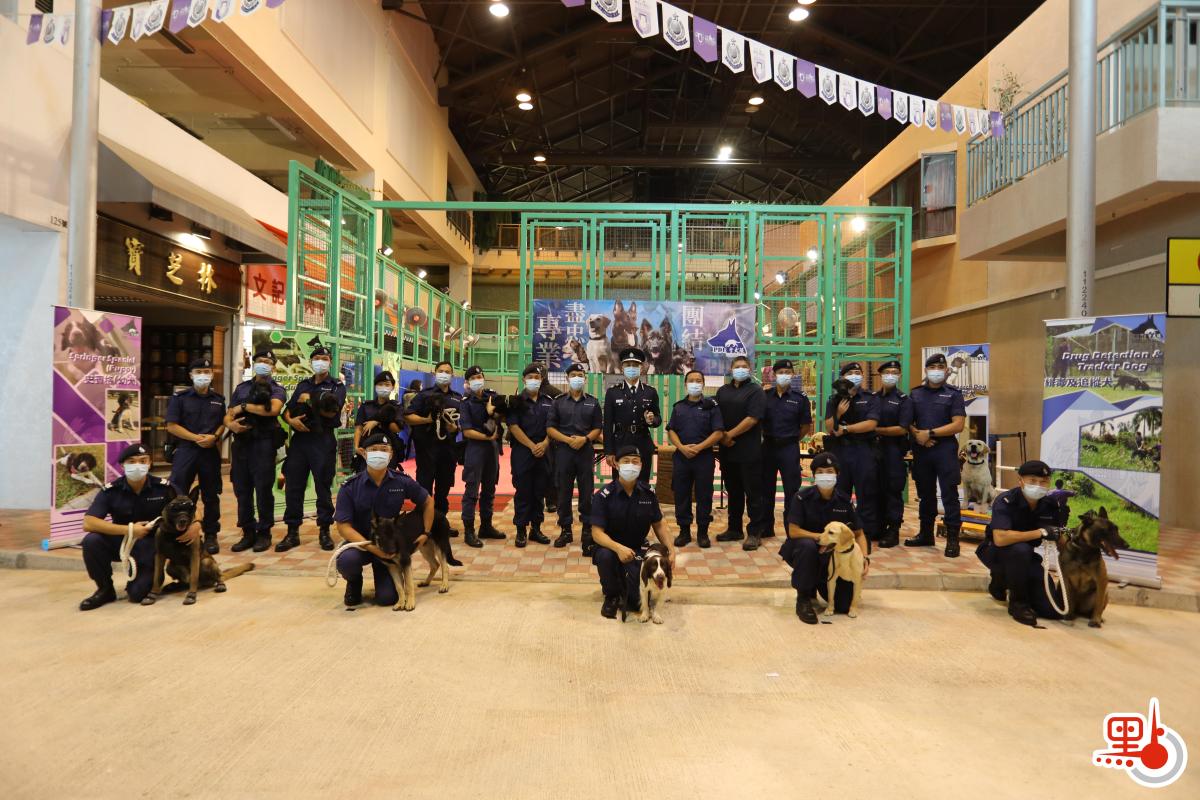 今日（15日）是「全民國家安全教育日」，香港警察學院舉行開放日活動。在進行過一系列精彩表演後，市民前往學院內的展覽區，觀看爆炸品處理課裝備、水警小艇隊裝備、裝甲車等，體驗虛擬實境。此外，警犬還帶來精彩的表演，各種神奇的裝備和精彩的表演，令市民直呼「大開眼界」。（點新聞記者李斯哲攝）