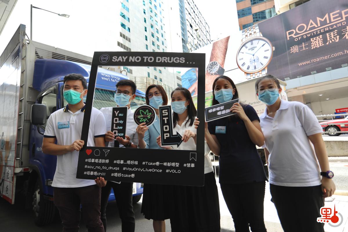 警方毒品調查科展開「禁毒月」系列宣傳及教育活動。（點新聞記者李斯哲攝）
