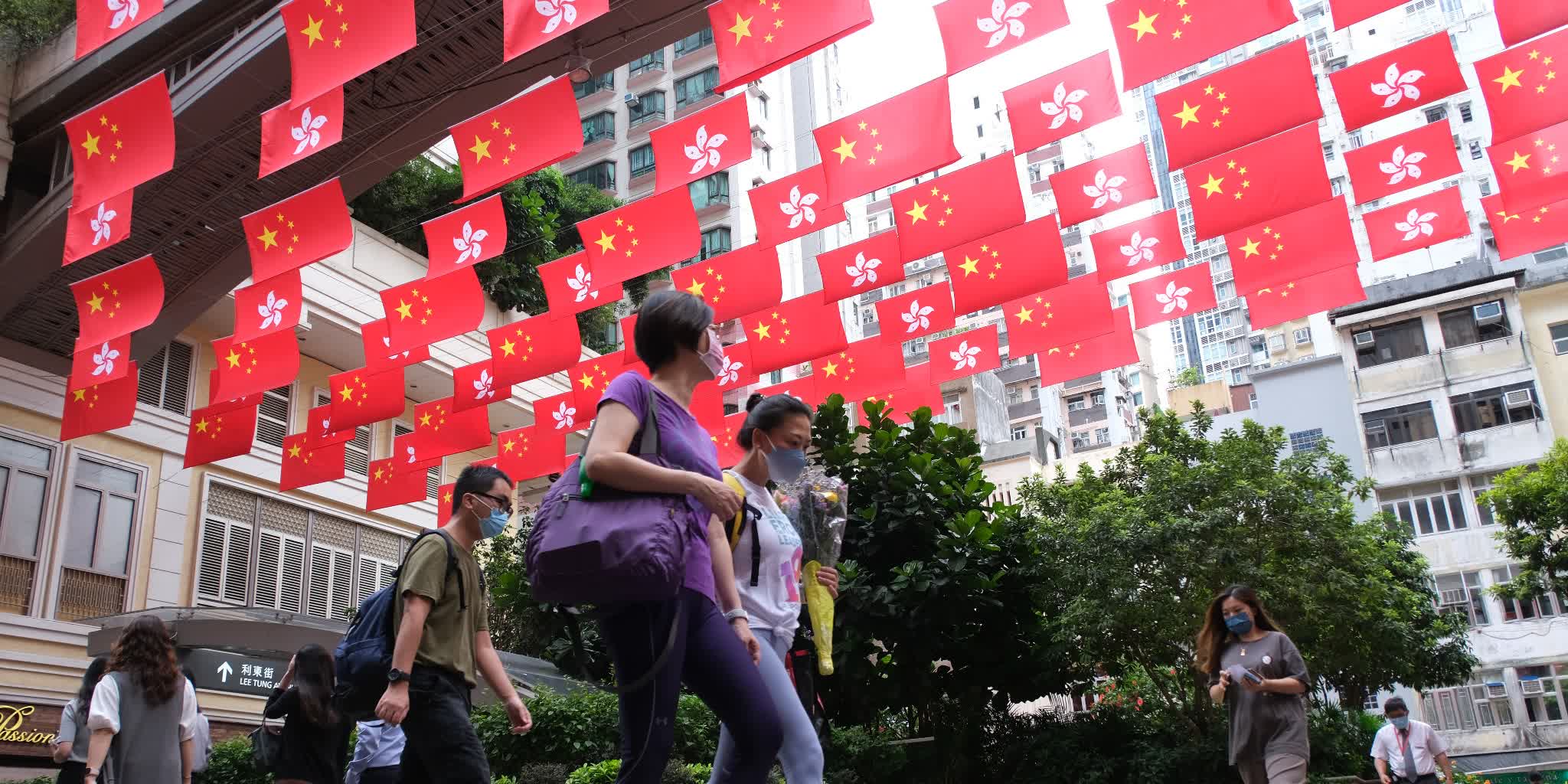 Photos Red Flags Fly High Over HK To Mark National Day Hong Kong ntd-good-morning-full-broadcast-oct-11-ntd
