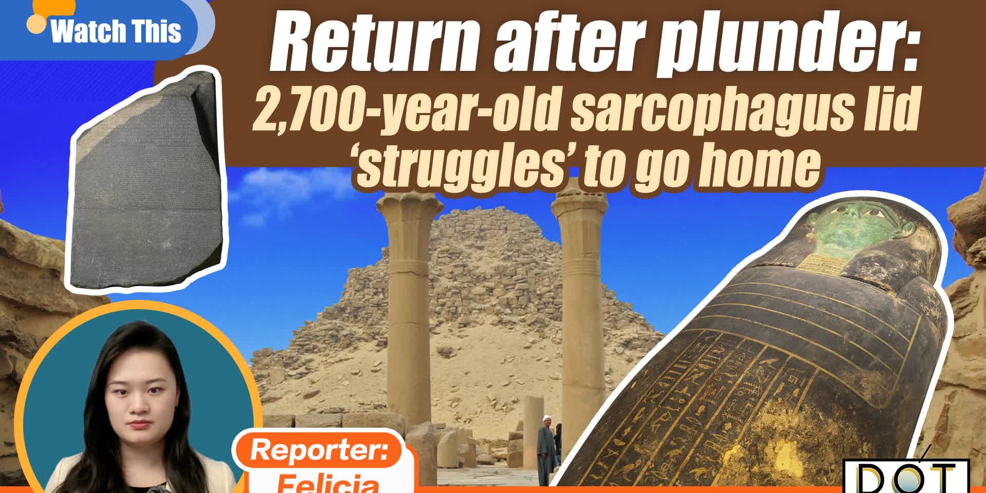 Watch This | Return after plunder: 2,700-year-old sarcophagus lid 'struggles' to go home