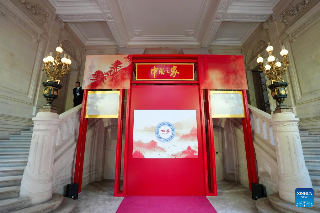 This photo taken on July 24, 2024 shows the China House in Paris, France. The China House for the Paris 2024 Olympic Games was inaugurated at the Hotel Salomon de Rothschild in Paris on Wednesday. (Xinhua/Ju Huanzong)