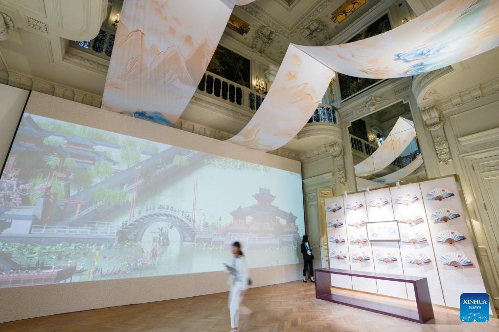This photo taken on July 24, 2024 shows the China House in Paris, France. The China House for the Paris 2024 Olympic Games was inaugurated at the Hotel Salomon de Rothschild in Paris on Wednesday. (Xinhua/Ju Huanzong)