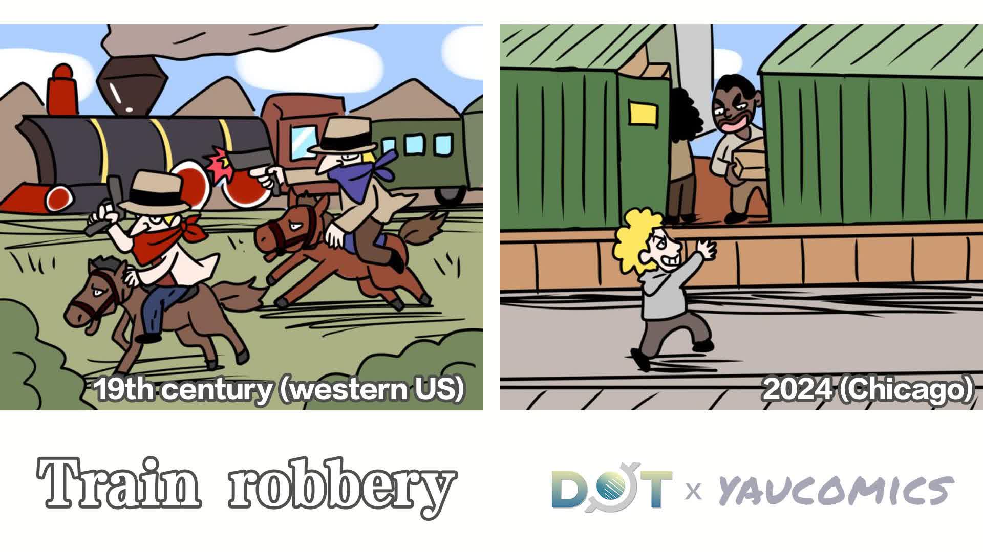 Caricature: Train robbery