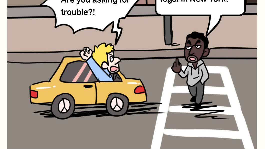 Caricature: Legalized jaywalking