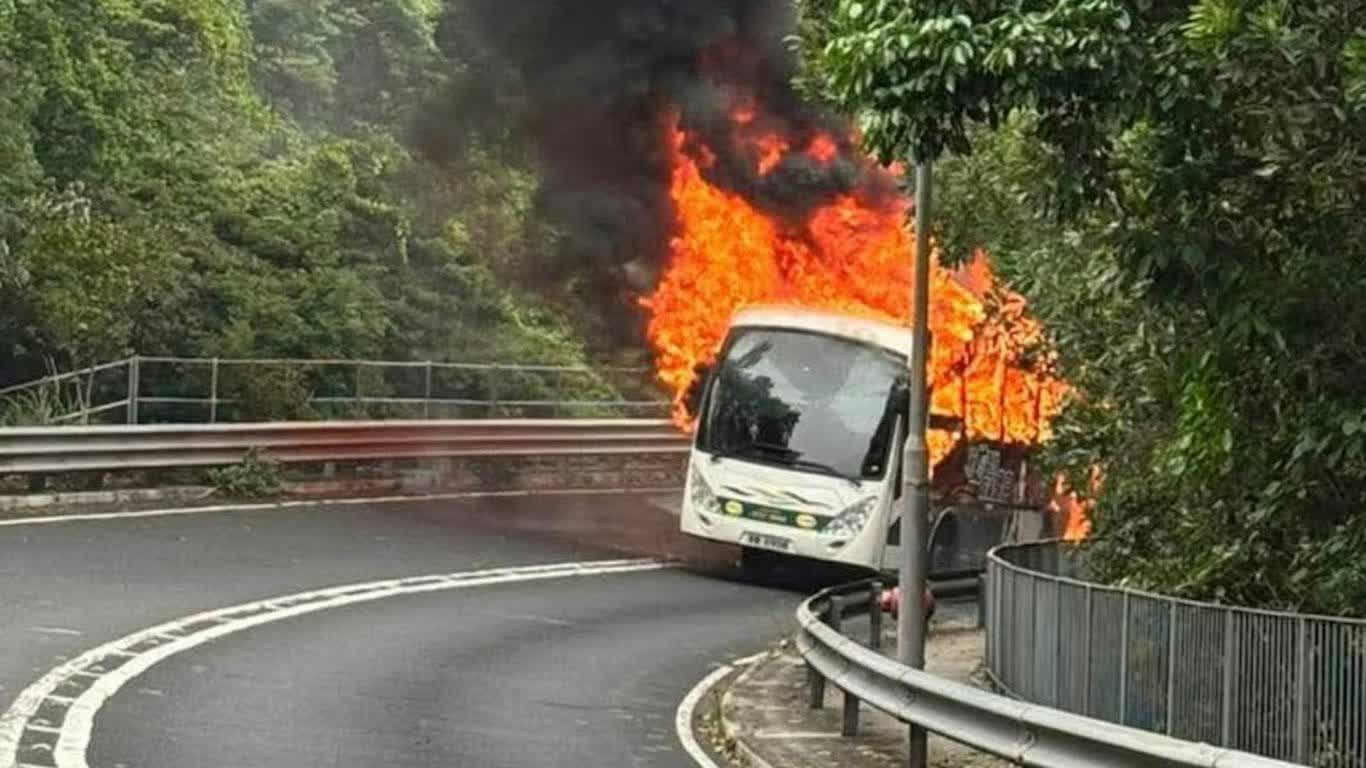 Watch This | Bus catches fire on Lantau Island