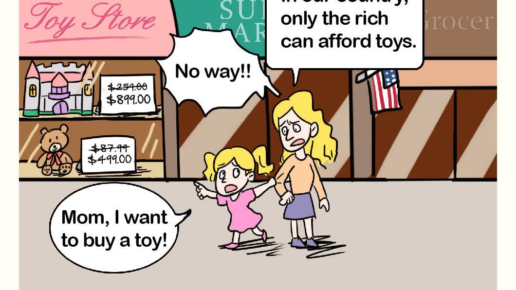 Caricature: I want toys