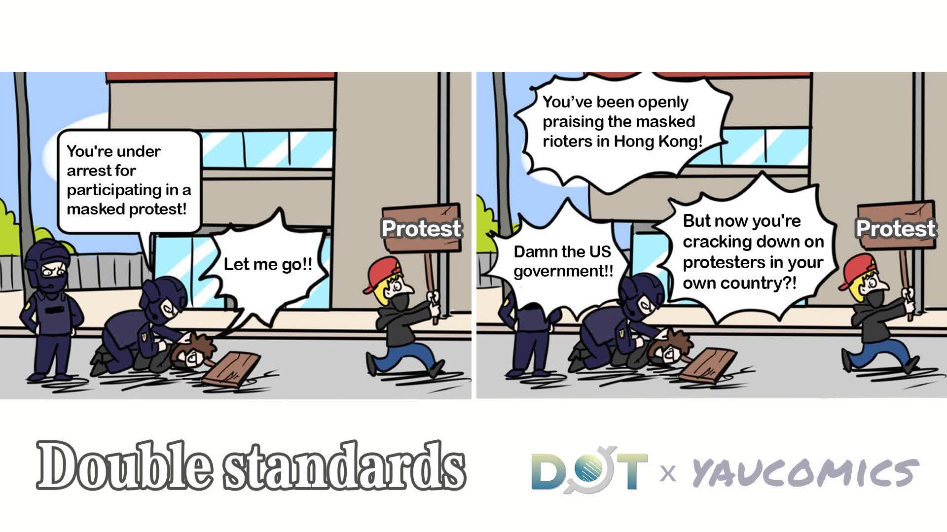 Caricature: Double standards