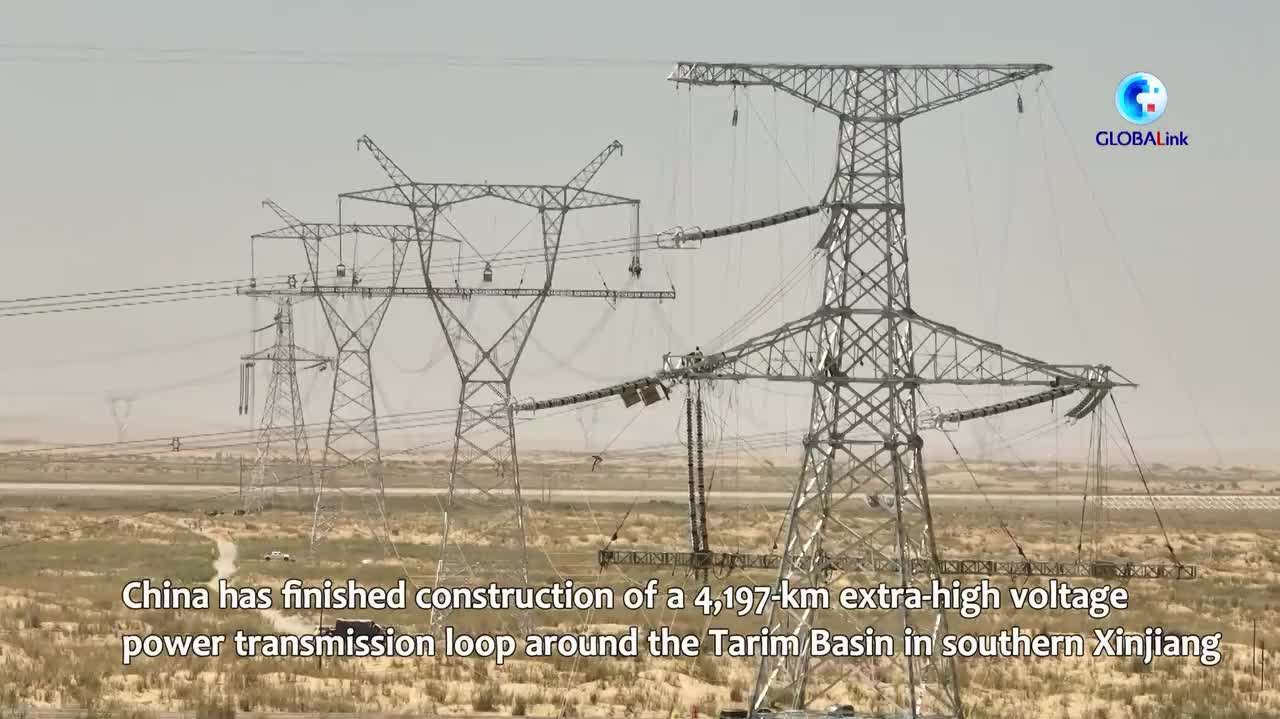 Watch This | China completes 'power expressway loop' around southern Xinjiang desert