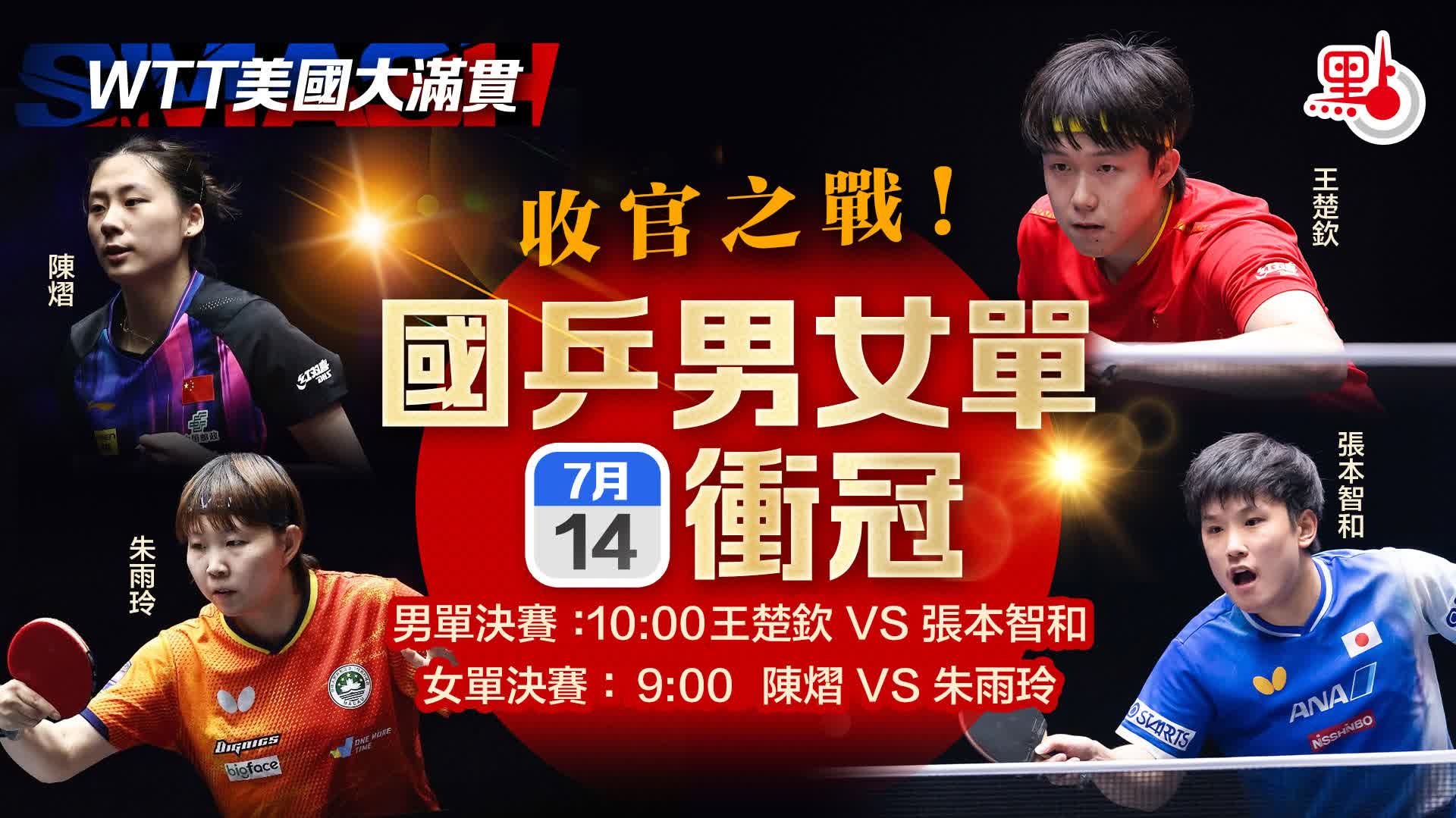 WTT美國大滿貫｜收官之戰！國乒男女單明日衝冠