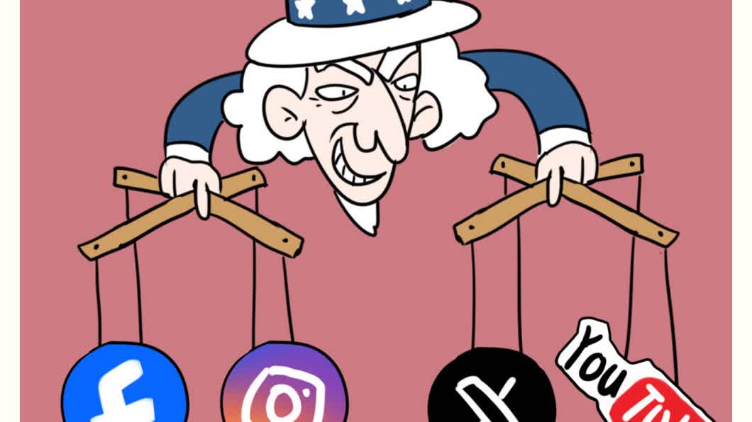 Caricature: Behind-the-scenes manipulation