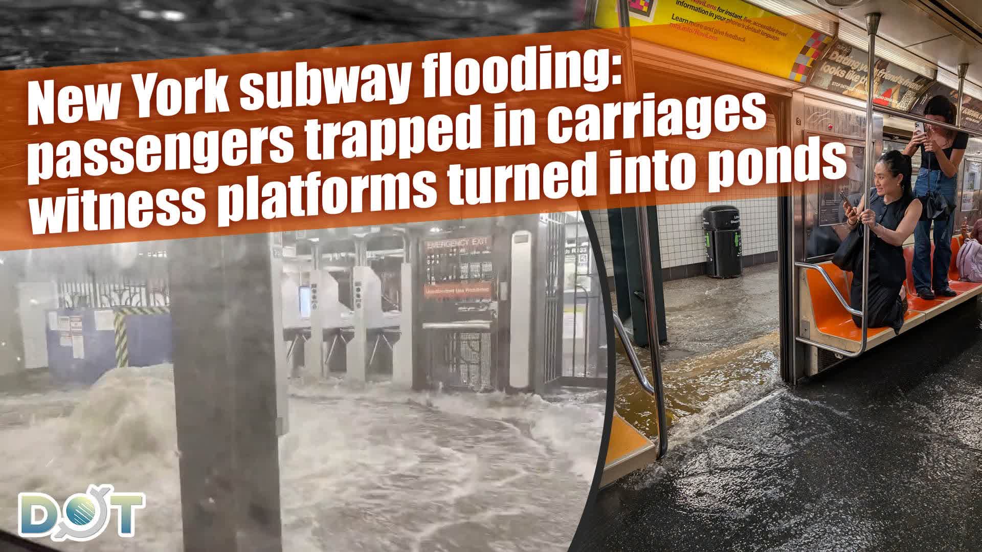Watch This | New York subway flooding: Passengers trapped in carriages ...