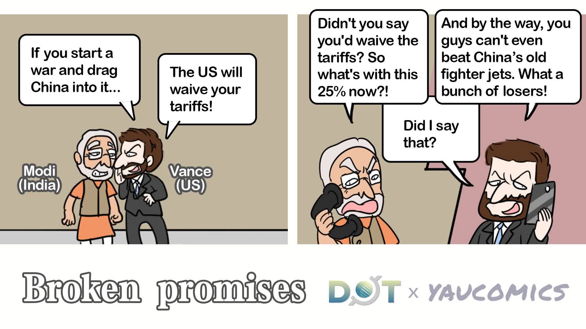 Caricature: Broken promises
