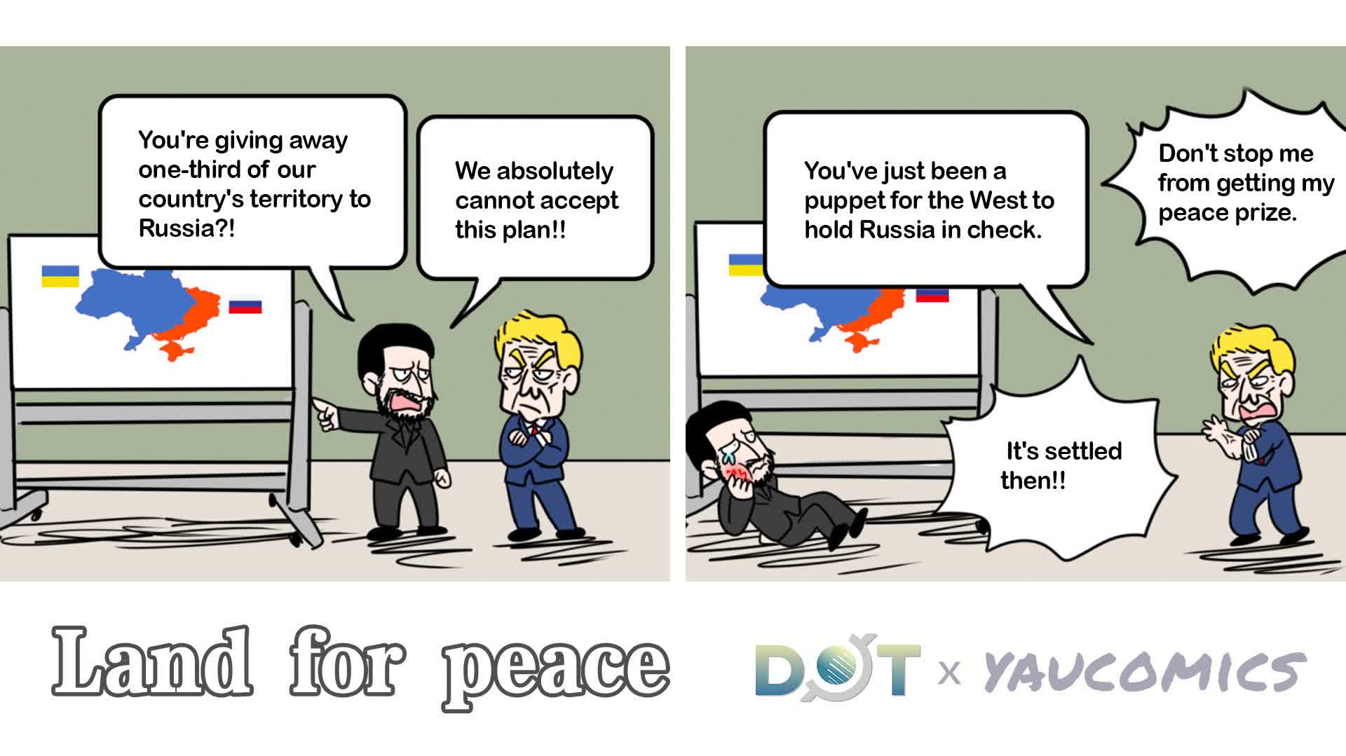 Caricature: Land for peace