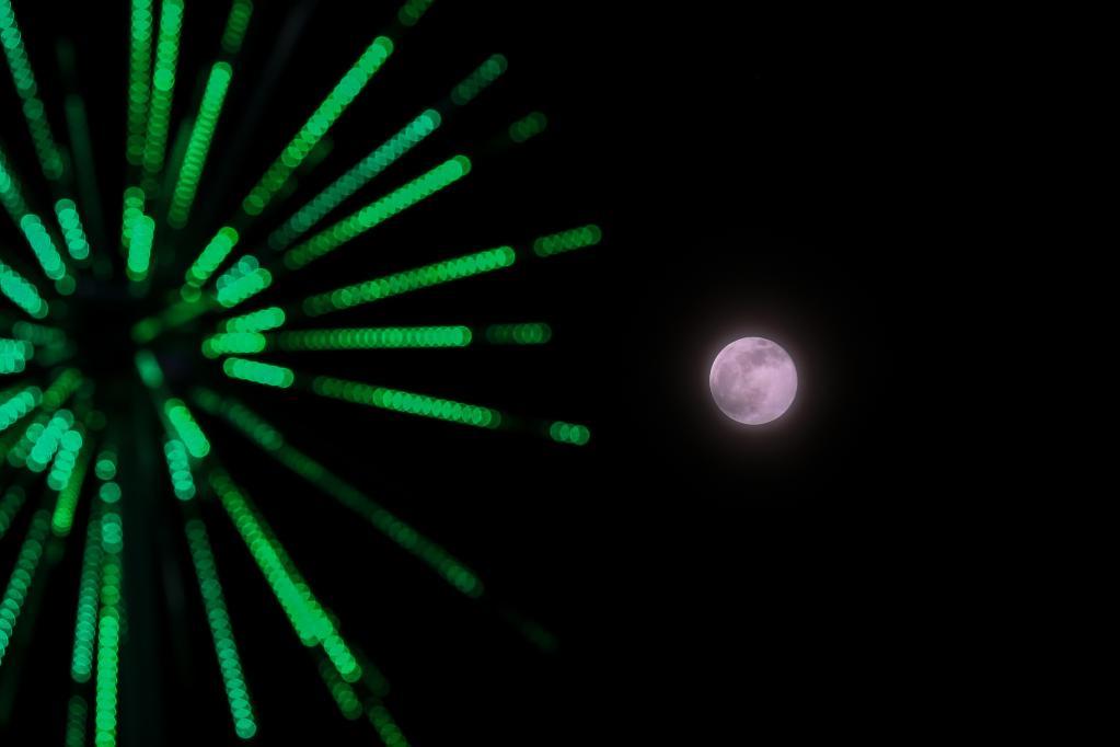 A full moon is seen in Yangon, Myanmar, Oct. 7, 2025. (Xinhua)