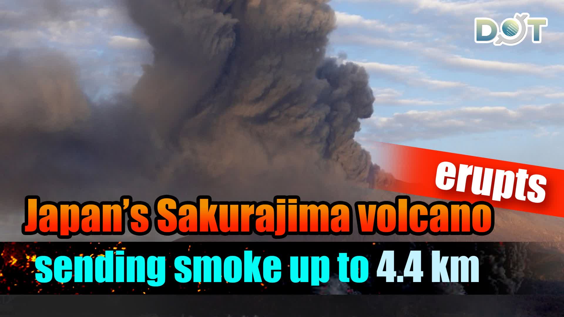 Japan's Sakurajima volcano erupts, sending smoke up to 4.4 km