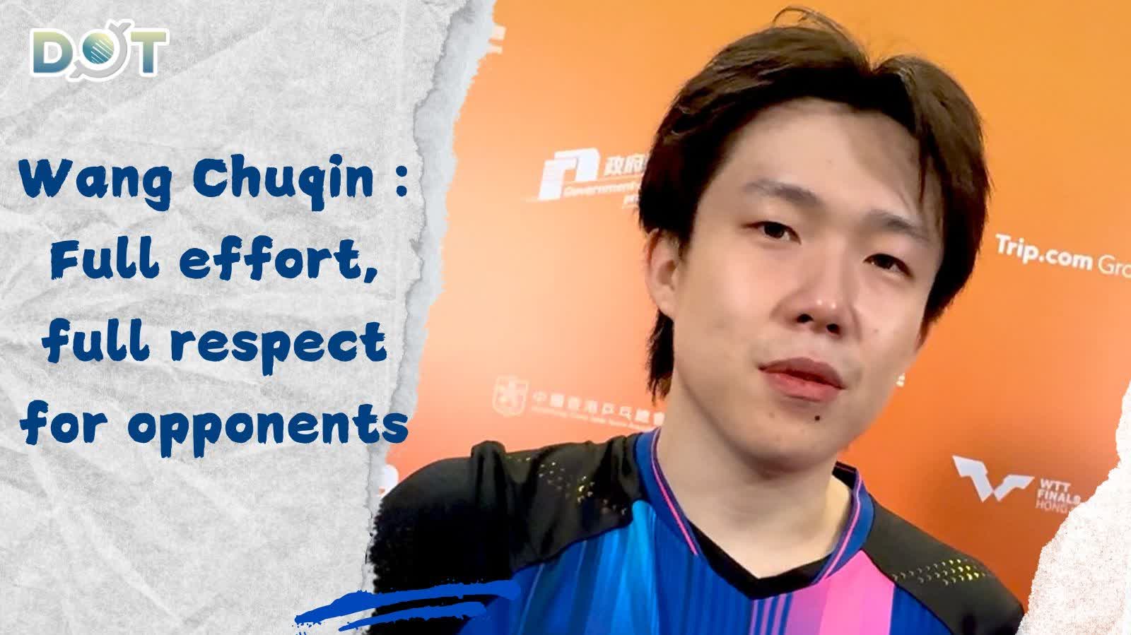 (Watch This) WTT HK | Wang Chuqin reacts after mixed doubles win: Full effort, full respect for opponents