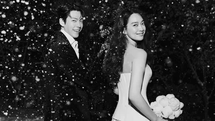 Kim Woo-bin and Shin Min-a's sweet wedding photos revealed: 'Fairy tale couple' under falling snow