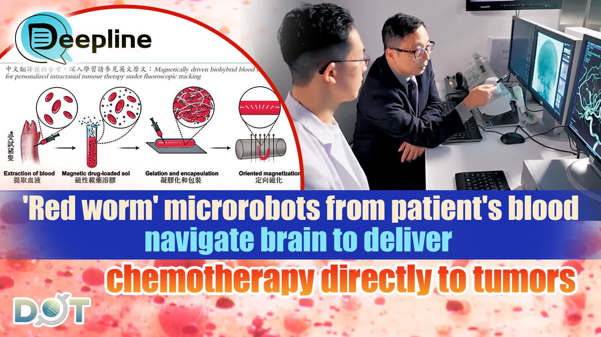 Deepline | 'Red worm' microrobots from patient's blood navigate brain to deliver chemotherapy directly to tumors