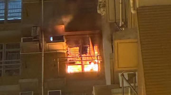 （有片）藍田邨藍蔚樓單位陷火海　火光熊熊濃煙滾滾