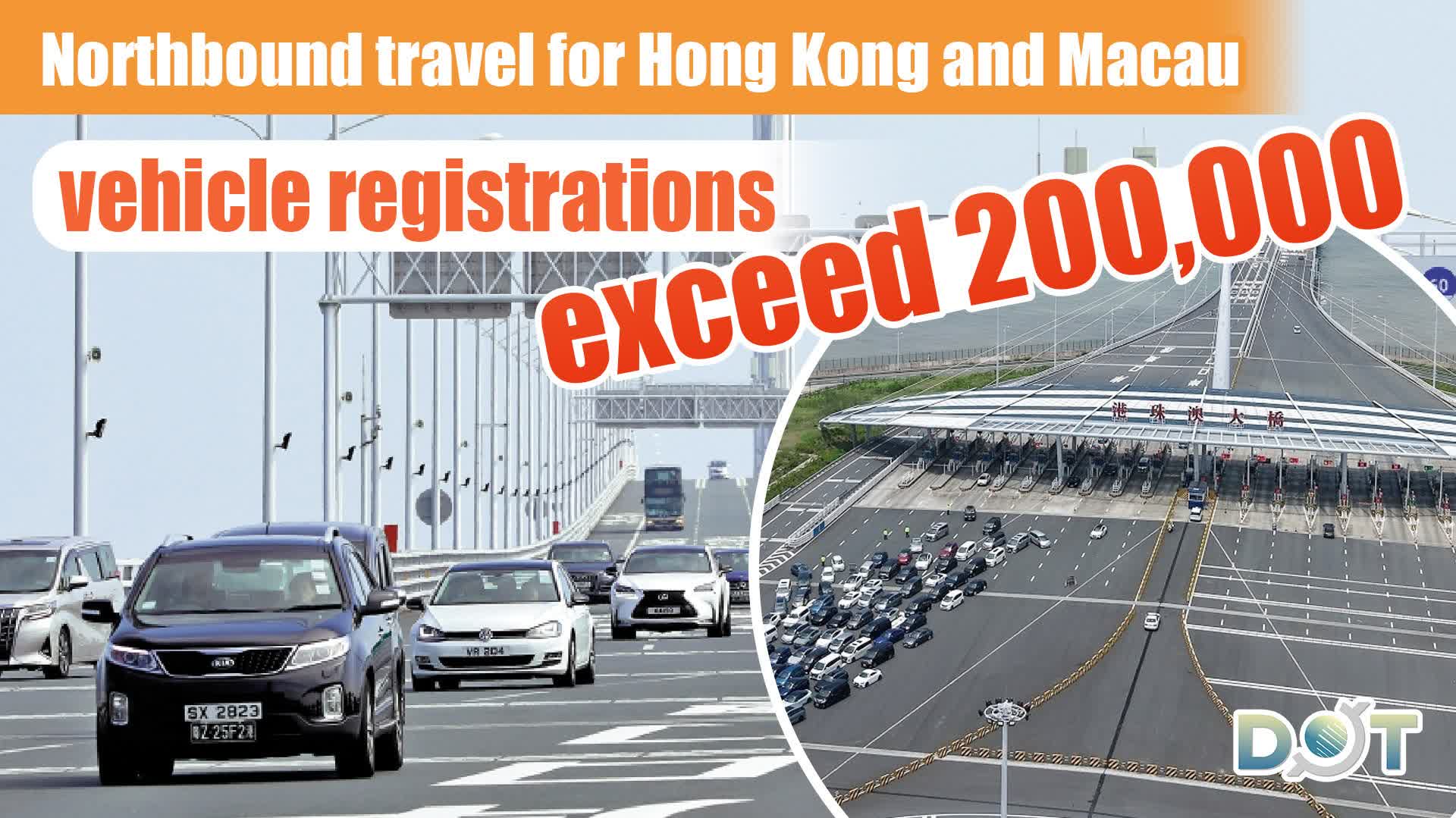 Northbound travel for HK and Macao vehicle registrations exceeds 200,000