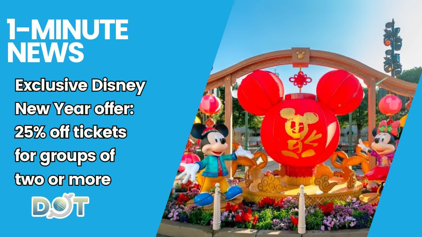 1-minute News | Exclusive Disney New Year offer: 25% off tickets for groups of two or more