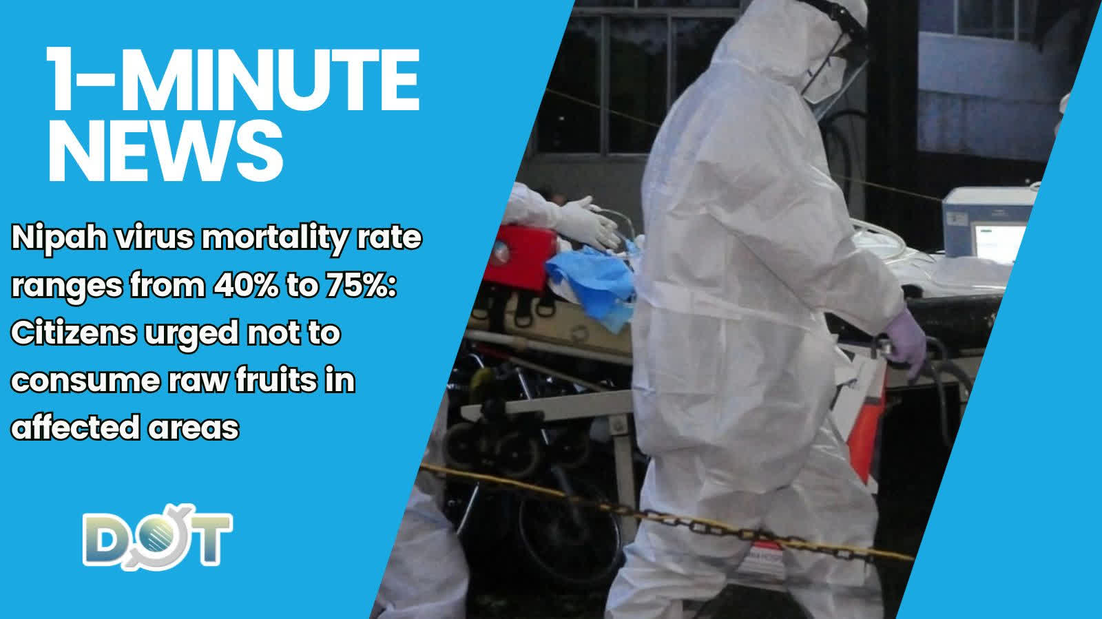 1-minute News | Nipah virus mortality rate ranges from 40% to 75%: Citizens urged not to consume raw fruits in affected areas