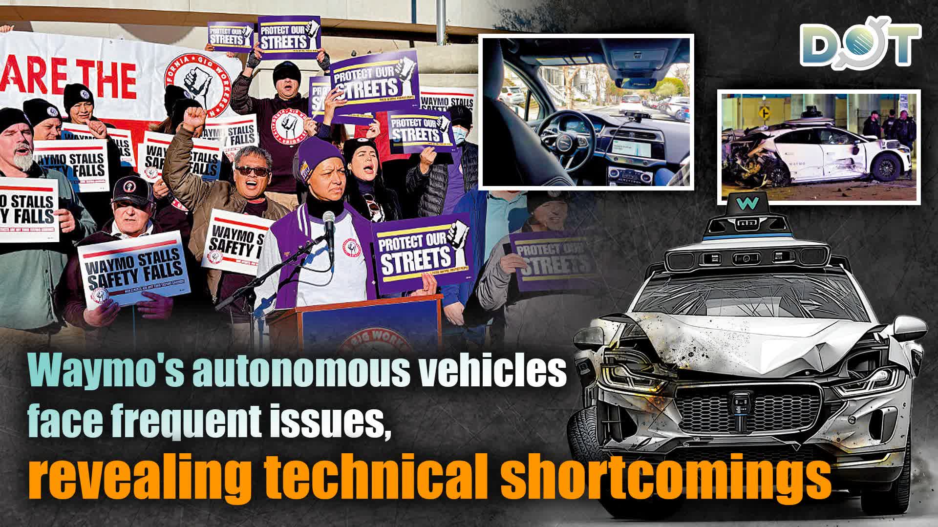 Waymo's autonomous vehicles face frequent issues, revealing technical shortcomings