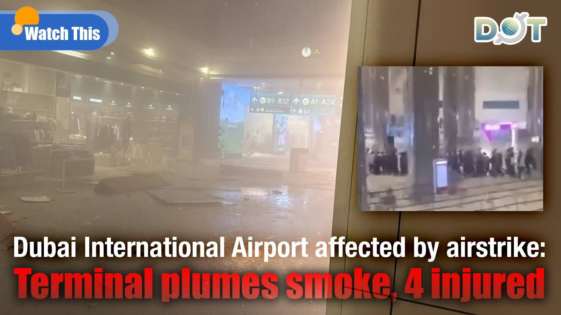 Watch This | Dubai International Airport affected by airstrike: Terminal plumes smoke, 4 injured
