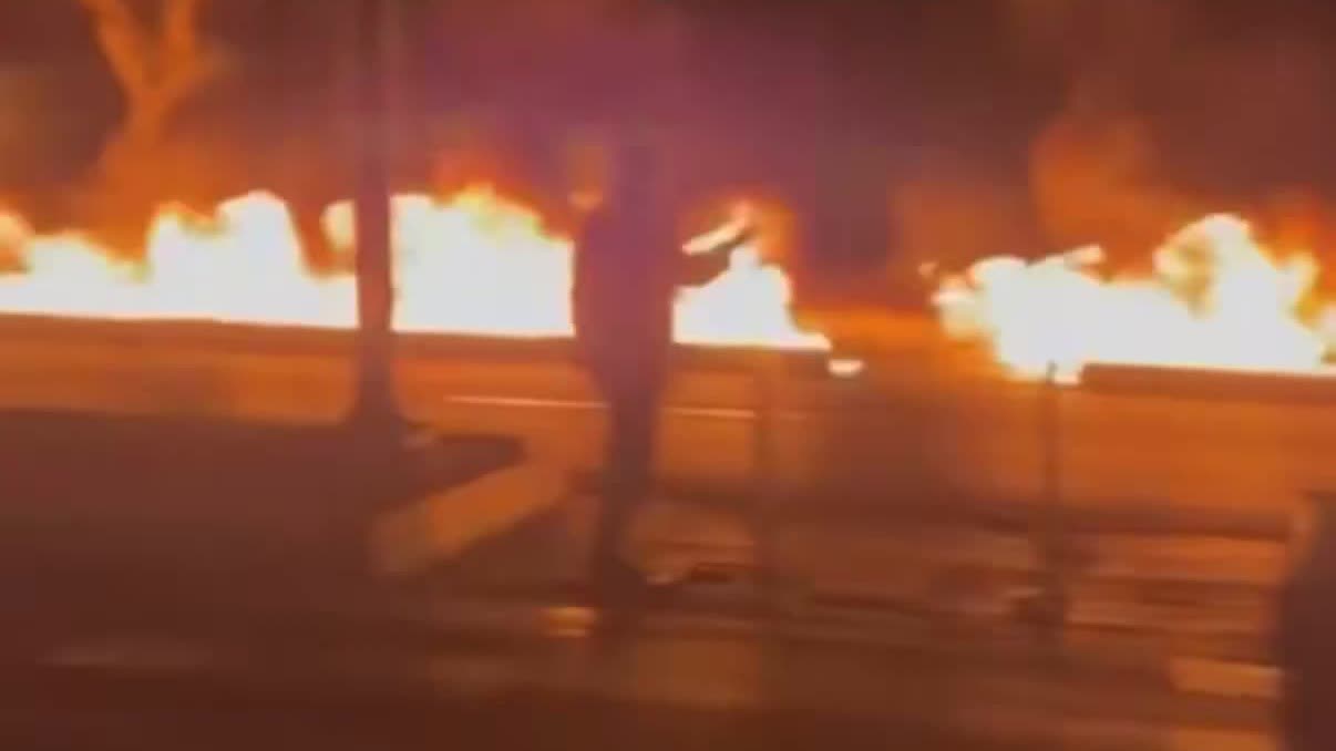 (Video) 'Fire dragon' in Tehran: Viral video shows flames racing through street