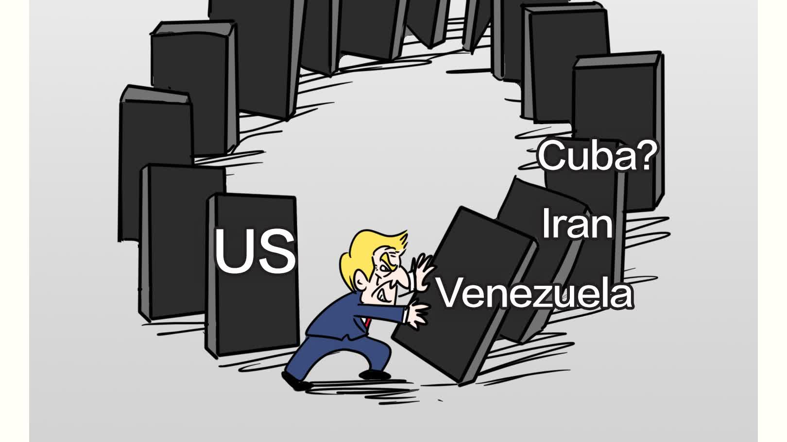 Caricature: Domino effect