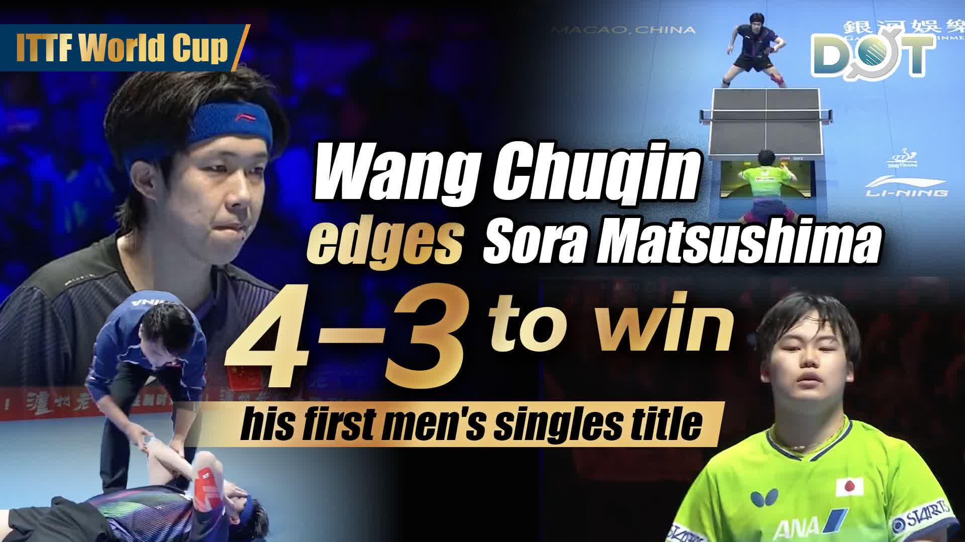 ITTF World Cup | Wang Chuqin edges Sora Matsushima 4-3 to win his first men's singles title