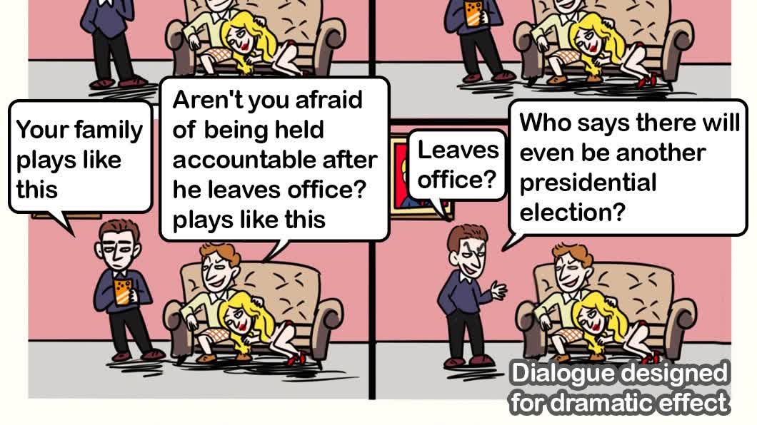 Caricature: Dad the President