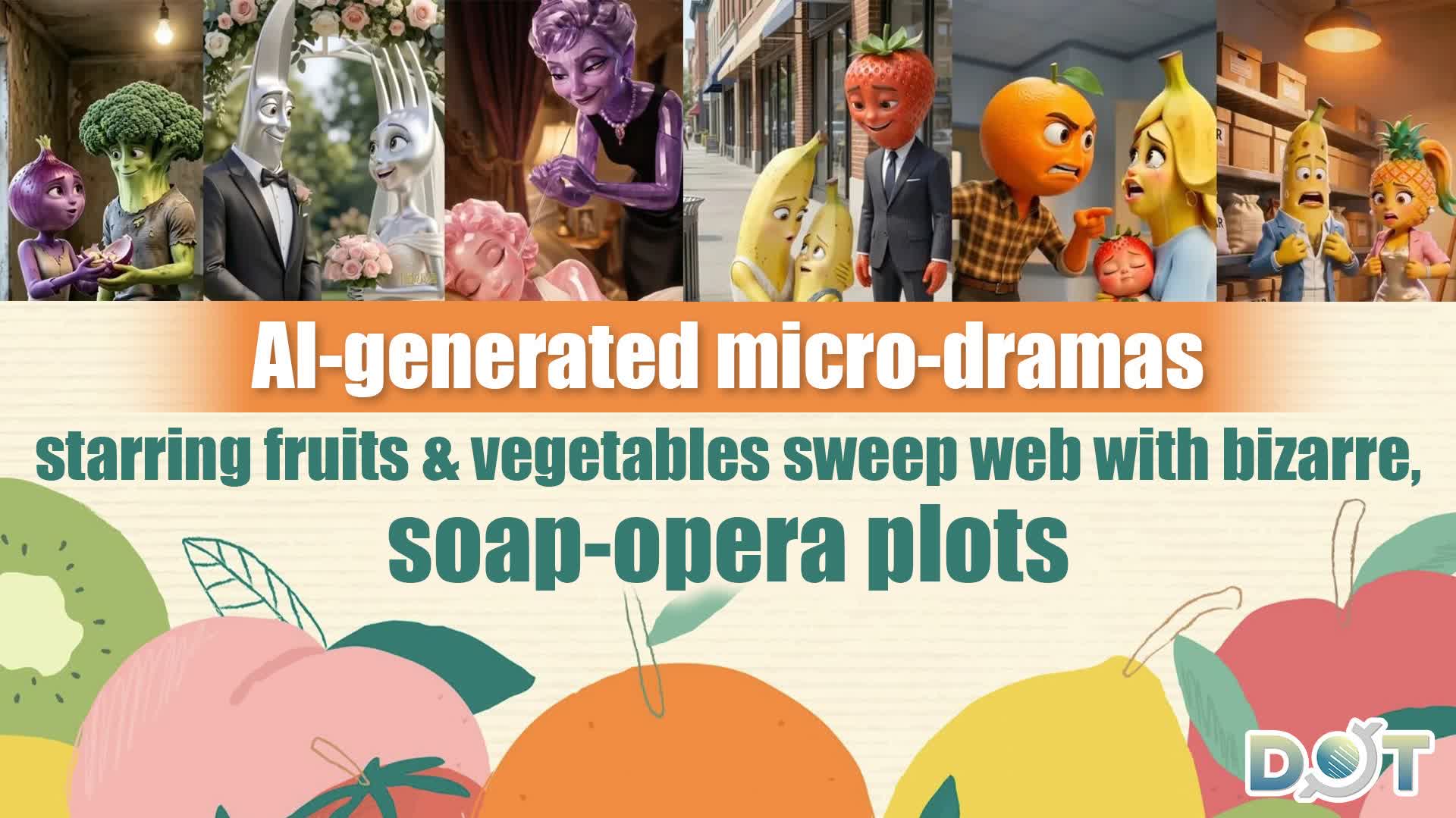 AI-generated micro-dramas starring fruits & vegetables sweep web with bizarre, soap-opera plots