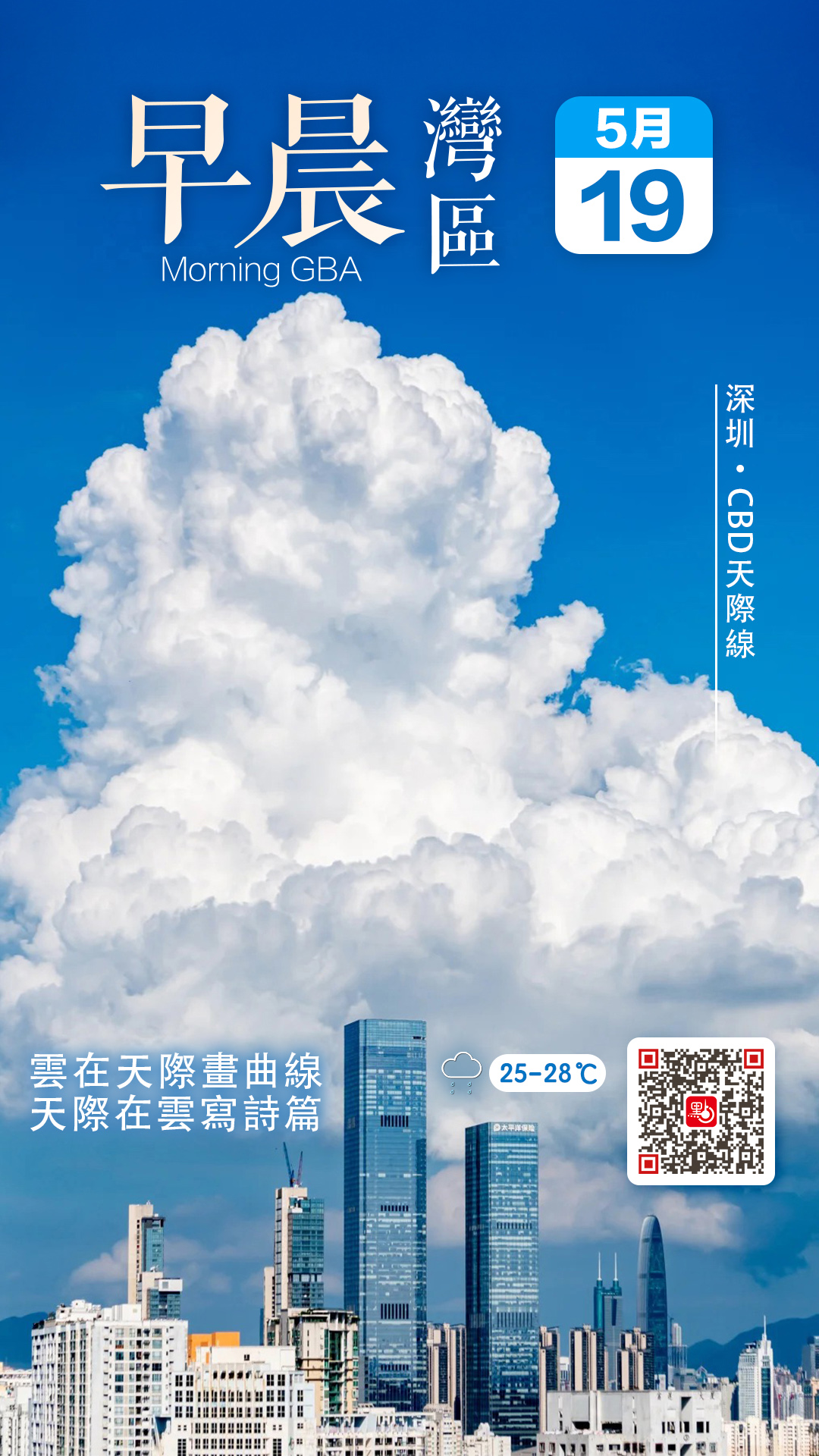 發現灣區｜深圳上空驚現絕美積雨雲！福田羅湖地標一次看盡