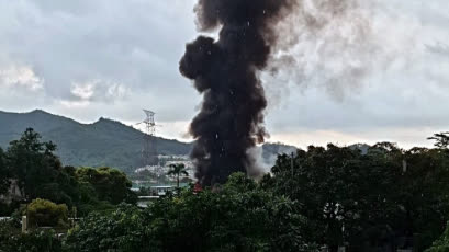 Watch This | Fire breaks out at landscaping company in Tai Po, sending thick smoke into sky