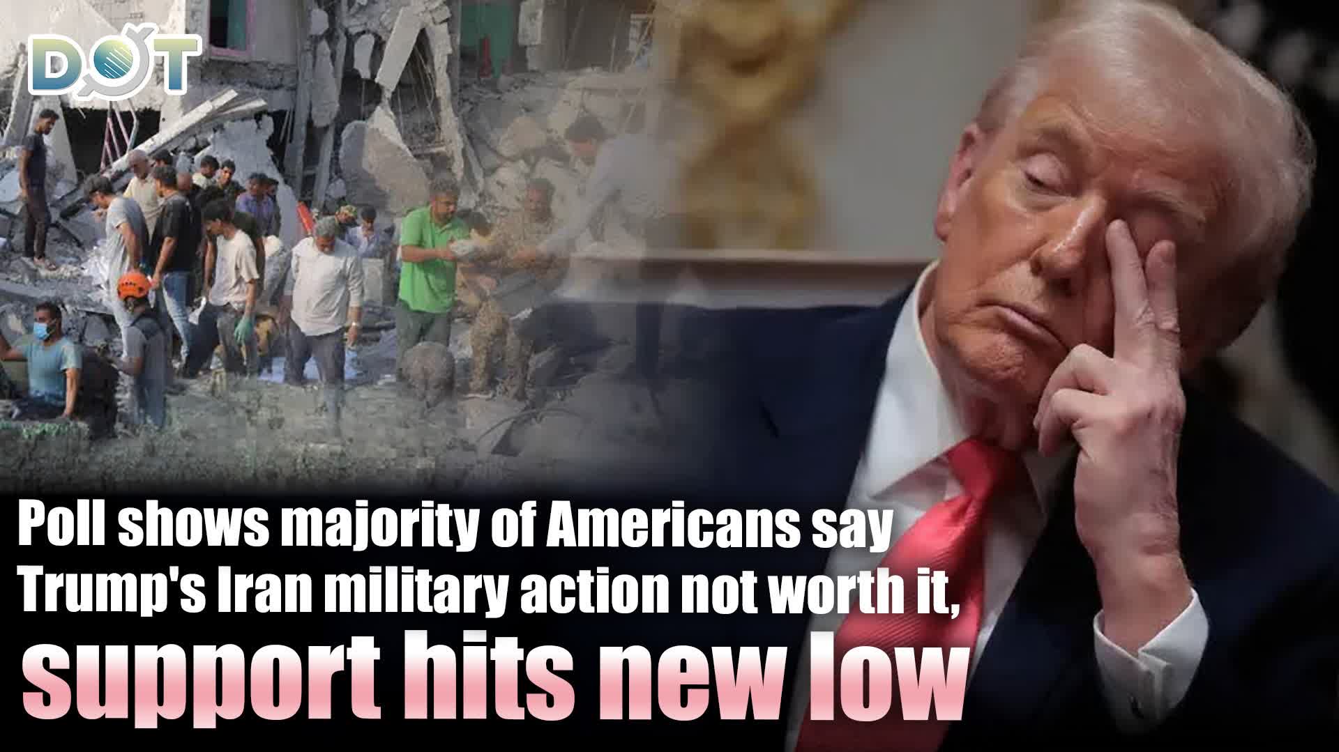 Poll shows majority of Americans say Trump's Iran military action not worth it, support hits new low