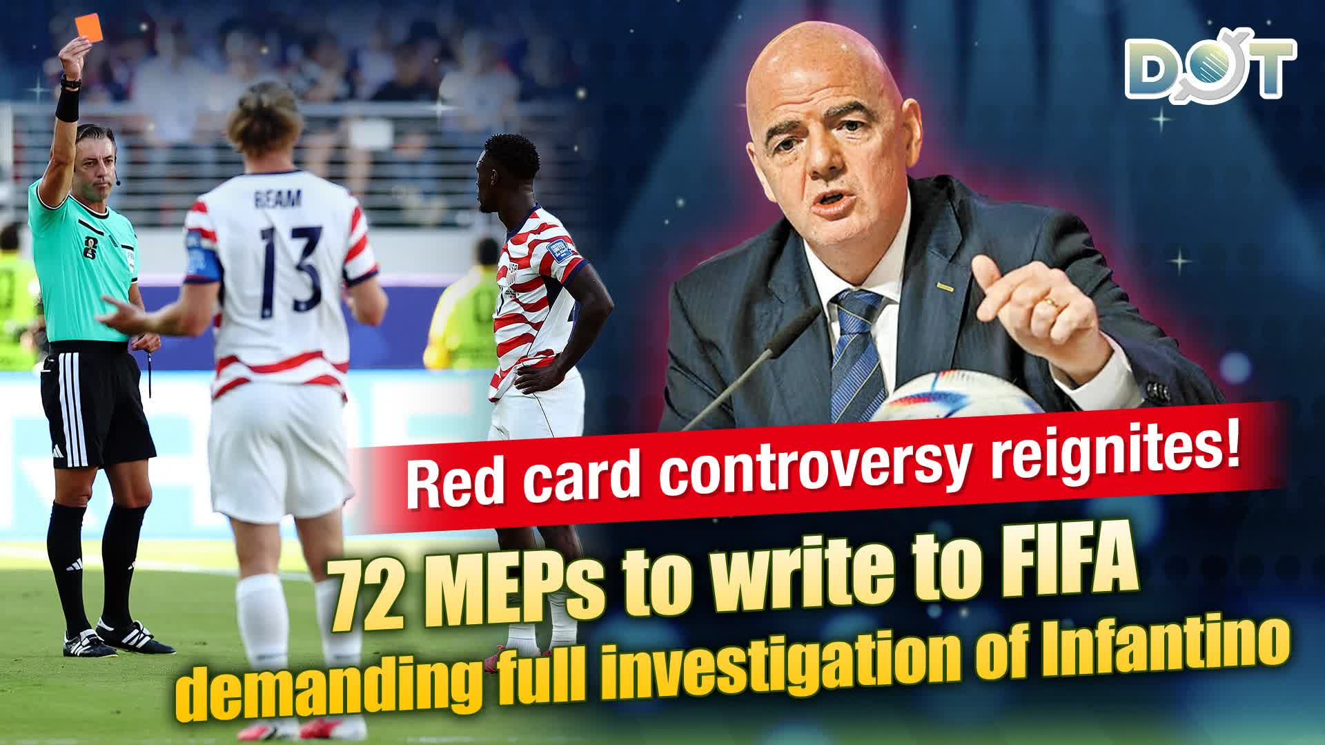Red card controversy reignites! 72 MEPs to write to FIFA demanding full investigation of Infantino