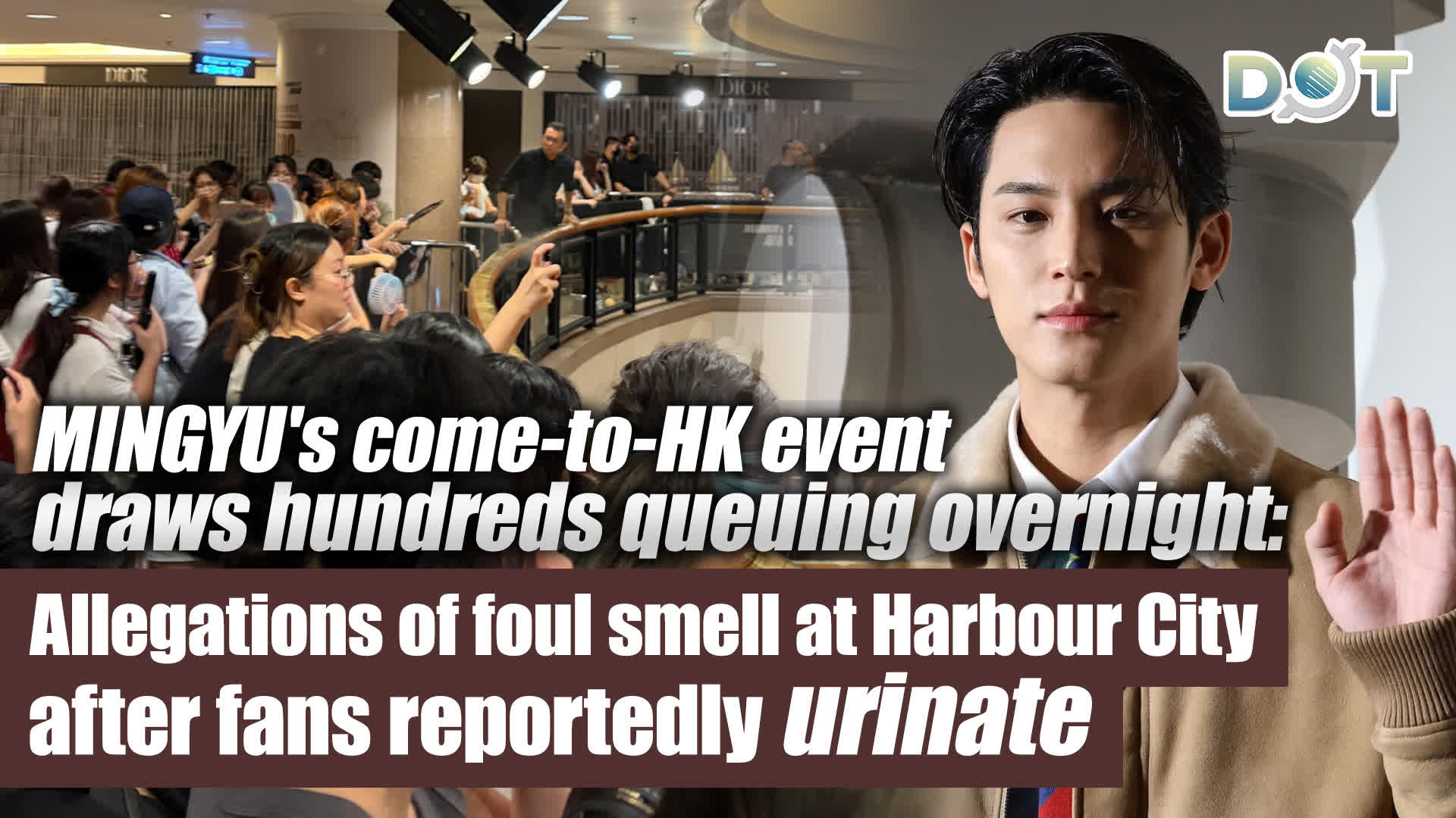 MINGYU's come-to-HK event draws hundreds queuing overnight: Allegations of foul smell at Harbour City after fans reportedly urinate
