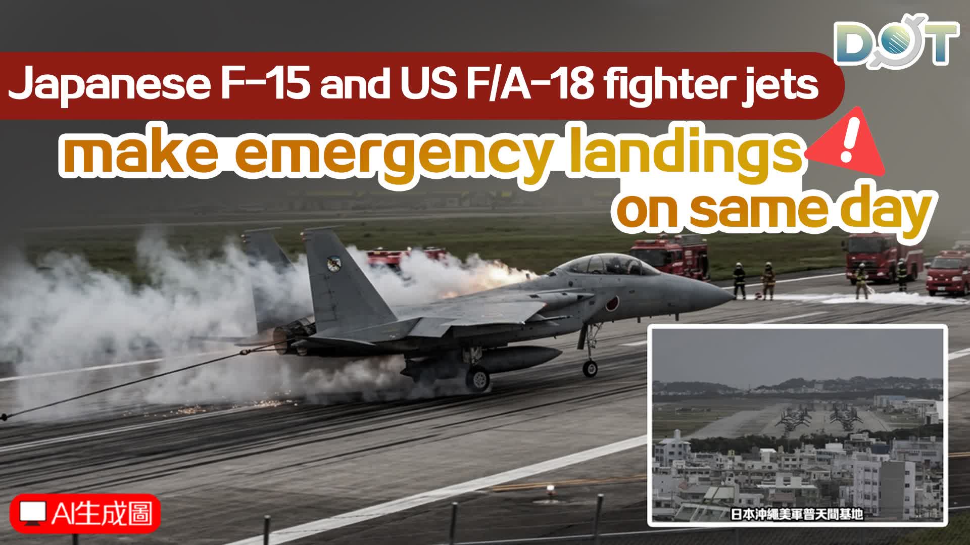Japanese F-15 and US F/A-18 fighter jets make emergency landings on same day