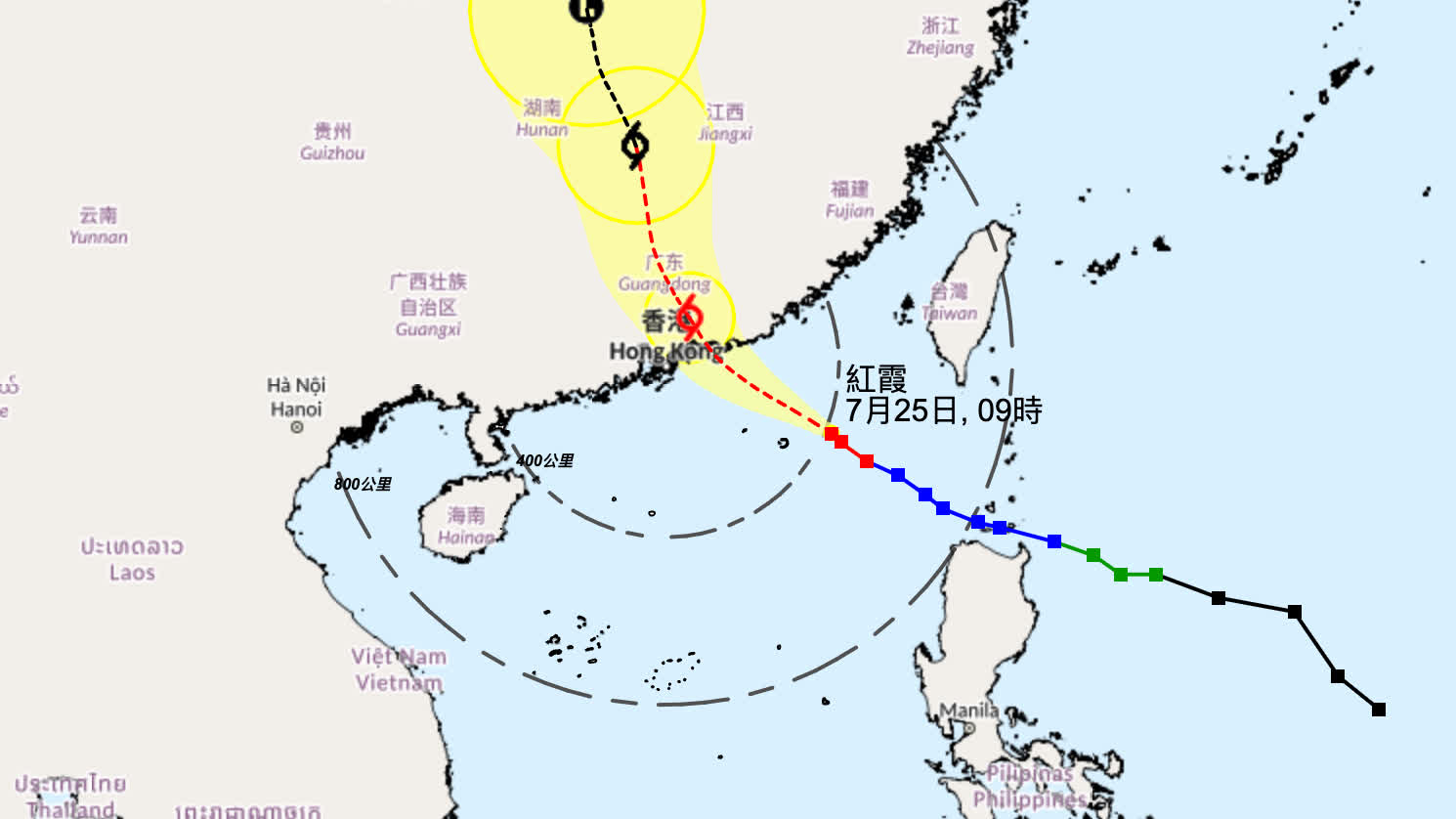 Typhoon Noul | HKO hoists Signal No.3: Higher tropical cyclone warning possible between 9pm and midnight