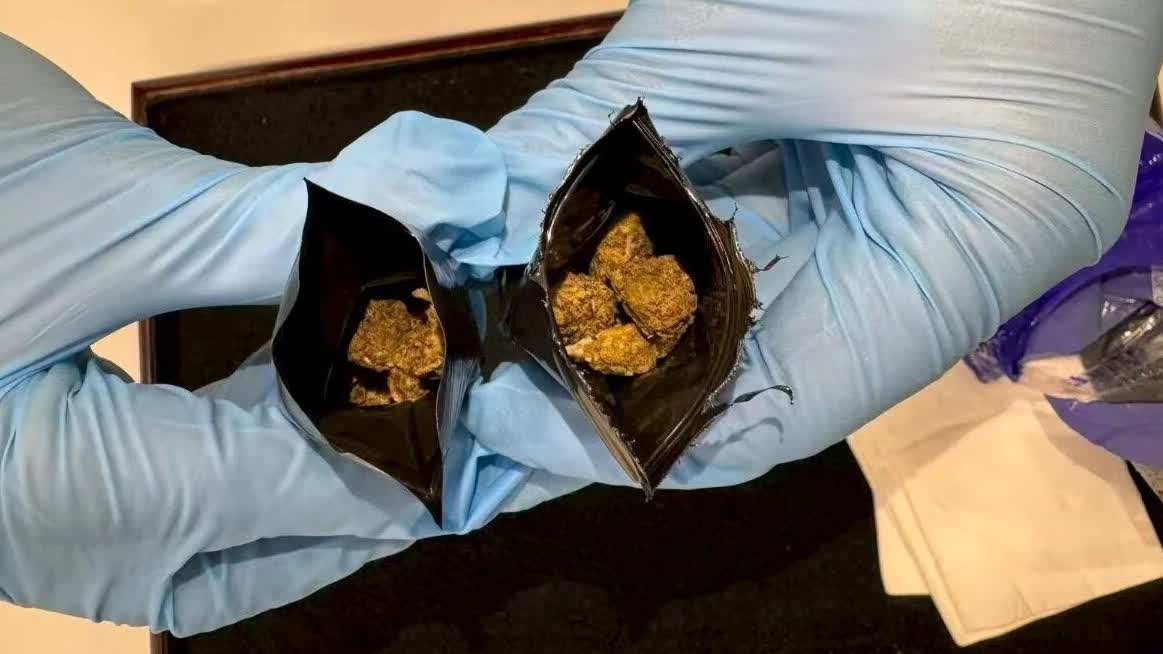 Watch This | Man acting suspiciously at West Kowloon Station stopped by customs, drugs found hidden in tissue paper packaging