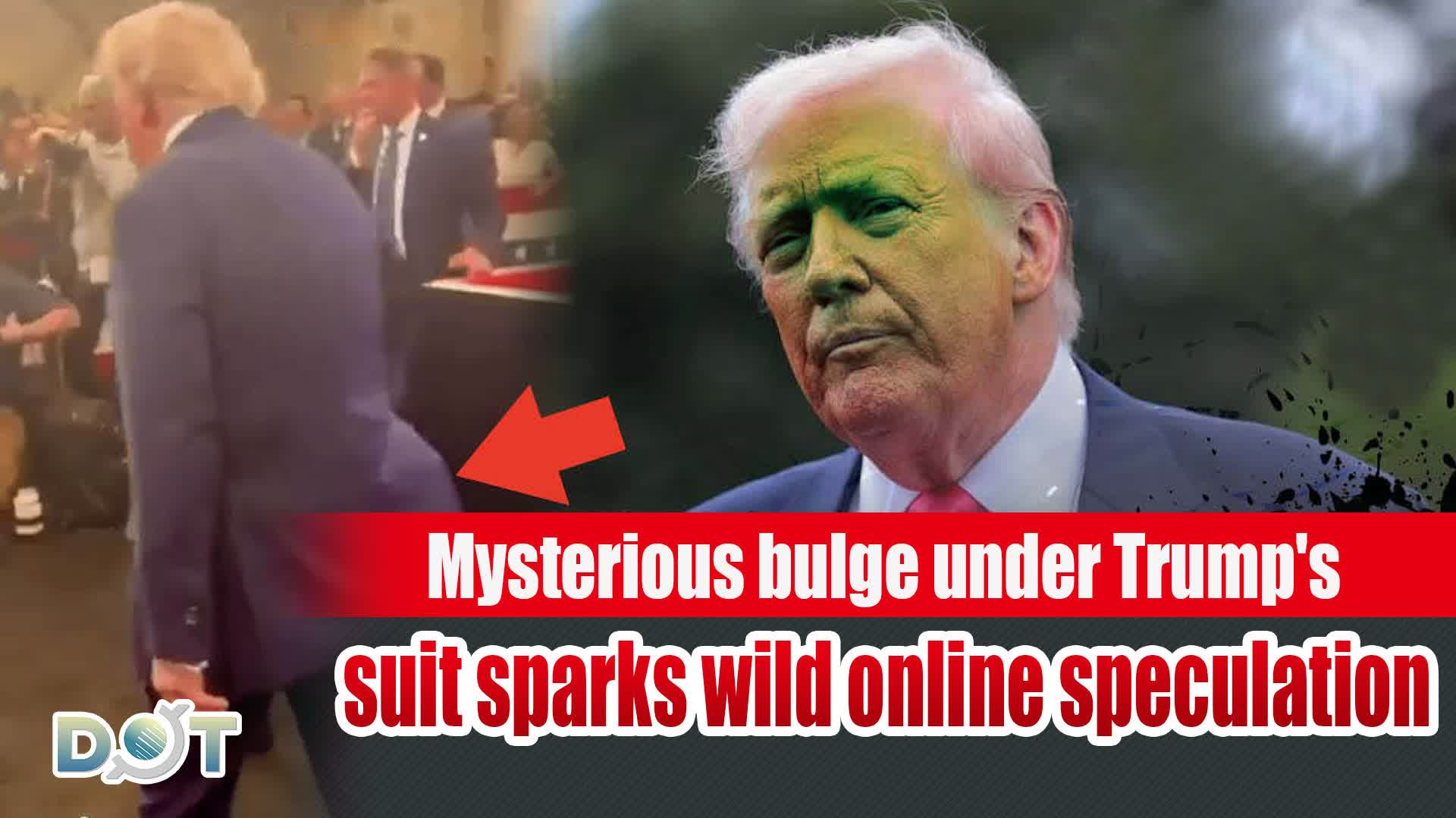 Mysterious bulge under Trump's suit sparks wild online speculation