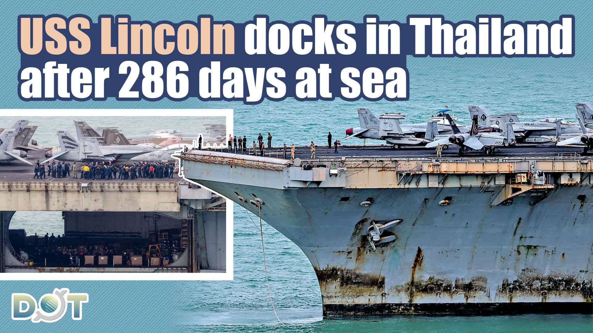USS Lincoln docks in Thailand after 286 days at sea