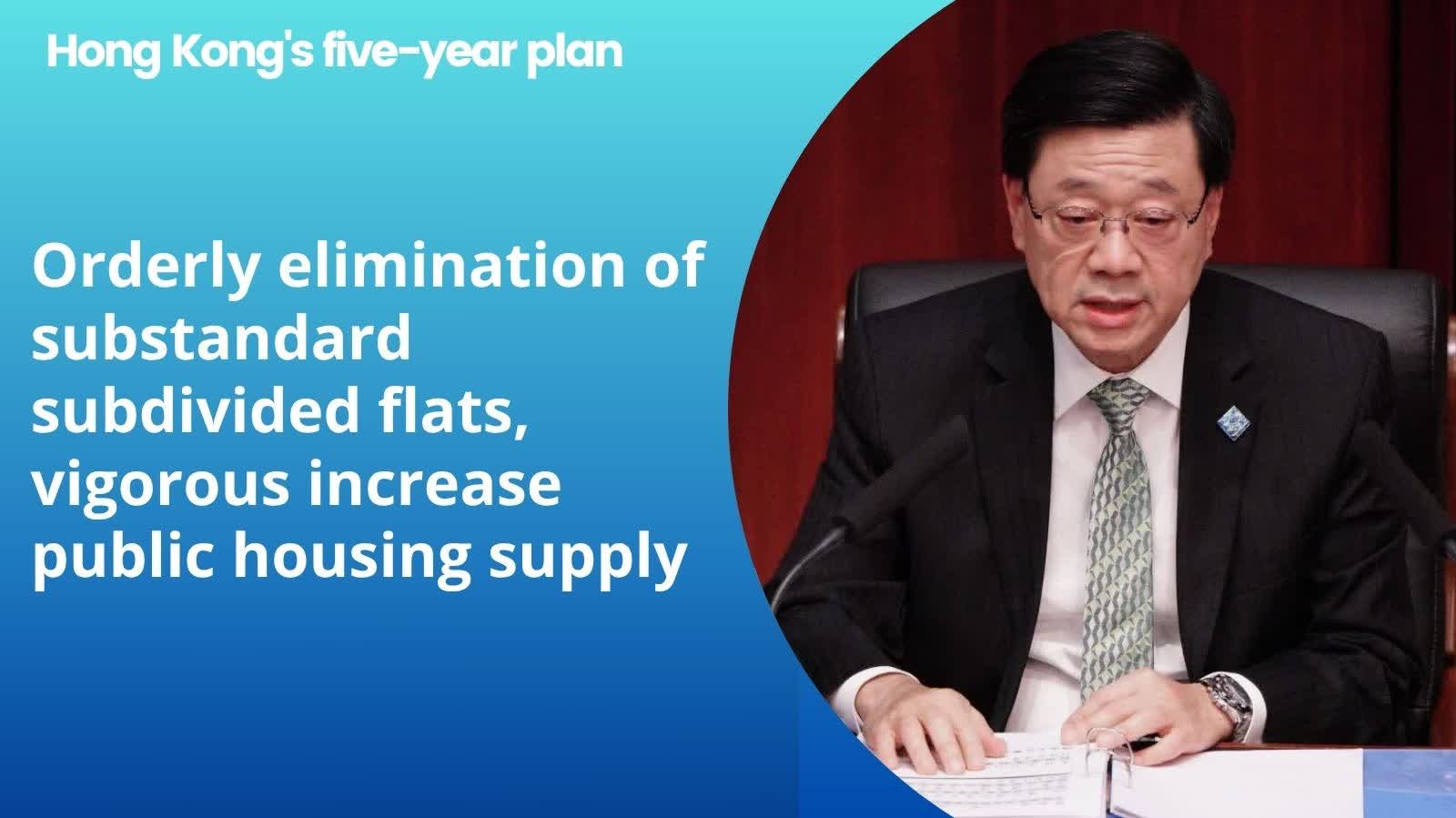 HK's first five-year plan | Orderly elimination of substandard subdivided flats, vigorous increase public housing supply