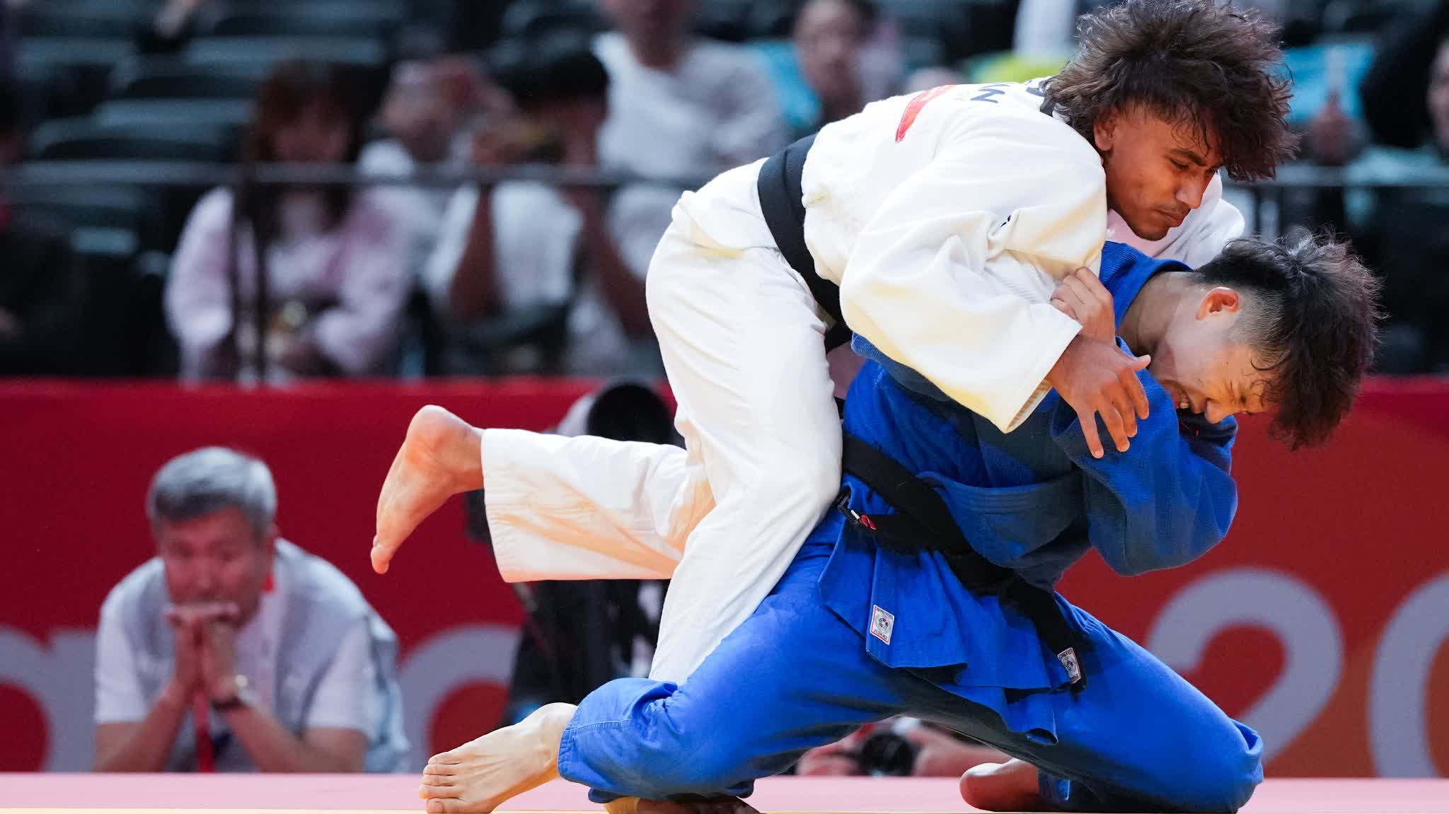 (Photos) Asian Games | HK judoka Wong Ka-ki advances in men's 66kg event